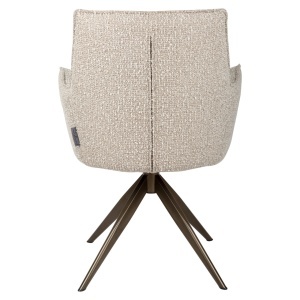 SCAUN DINING ROTATIV CU BRATE, DAKOTA, REALIZAT DIN METAL, PLACAJ SI TEXTIL, CULOARE BEJ, DESIGN DEOSEBIT, RICHMOND INTERIORS - Img 6