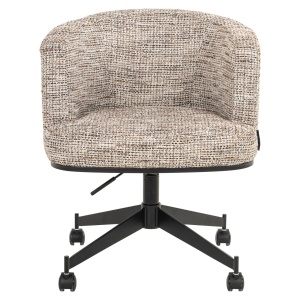 SCAUN DINING ROTATIV ROCHENNE, REALIZAT DIN METAL, LEMN DE FAG SI TEXTIL, CULOARE CREM/MARO, DESIGN DEOSEBIT, RICHMOND INTERIORS - Img 13