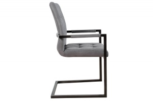 SCAUN DINING SAU BIROU NEGRU/GRI OXFORD DESIGN VINTAGE/INDUSTRIAL - Img 3