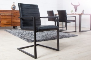 SCAUN DINING SAU BIROU NEGRU IMPERIAL DESIGN VINTAGE