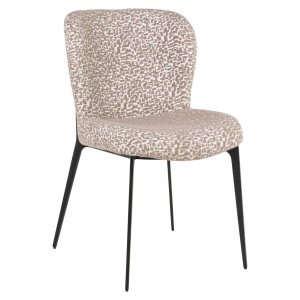 SCAUN DINING SERGIO NATURAL GEO, 214155, CONFECTIONAT DIN POLIESTER, METAL SI SPUMA, BEJ/NEGRU, STIL MODERN