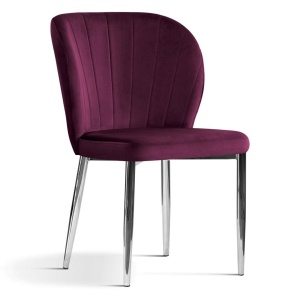 SCAUN DINING SHELLY, BORDO/CROM, STIL MODERN