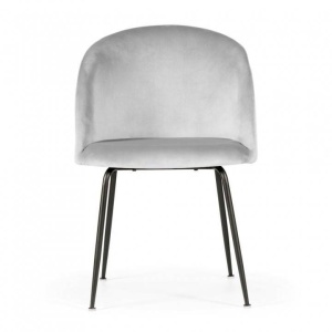 SCAUN DINING SUSAN, GRI/NEGRU, TAPITERIE DIN CATIFEA SI PICIOARE DIN METAL, STIL MODERN, ATR - Img 2