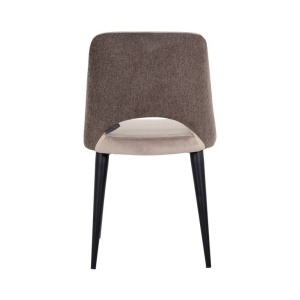 SCAUN DINING TABITHA, BEJ/MARO/NEGRU, TAPITERIE DIN CATIFEA SI PICIOARE DIN METAL, STIL MODERN B2 - Img 2