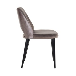 SCAUN DINING TABITHA, MARO/NEGRU, TAPITERIE DIN CATIFEA SI PICIOARE DIN METAL, STIL MODERN B2 - Img 3