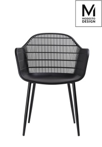 SCAUN DINING/TERASA BASKET ARM, NEGRU, DIN POLIPROPILENA SI METAL, STIL MODERN B2 - Img 5