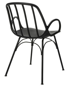 SCAUN DINING/TERASA CASTERIA, NEGRU, DIN POLIPROPILENA SI METAL, STIL MODERN - Img 4