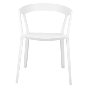 SCAUN DINING/TERASA VIBIA, ALB, DIN POLIPROPILENA, STIL MODERN B2 - Img 5