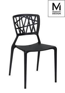 SCAUN DINING/TERASA VIND, NEGRU MAT, DIN POLIPROPILENA, STIL MODERN B2