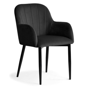 SCAUN DINING TULIP, NEGRU/NEGRU, STIL MODERN