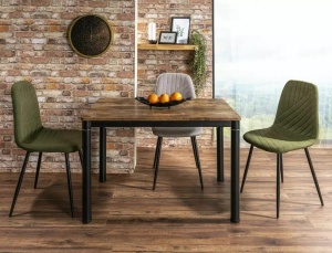 SCAUN DINING TWIST, GRI 07/NEGRU MAT, TAPITERIE DIN STOFA SI PICIOARE DIN METAL, STIL MODERN - Img 4