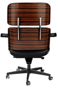 SCAUN DIRECTORIAL LOUNGE GUBERNATOR, NEGRU, PIELE NATURALA SI LEMN DE ABANOS, STIL MODERN - Img 4