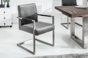 SCAUN, GRI BIG ASTON, COD 39409, CU TAPITERIE DIN CATIFEA, STIL MODERN