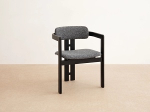 SCAUN LLEVANT, DIN TEXTIL SI LEMN, NEGRU/GRI, MICADONI, STIL MODERN