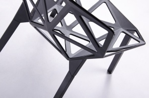 SCAUN NEGRU DIN ALUMINIU SPLIT PREMIUM STIL MODERN B2 - Img 6