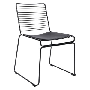 SCAUN NEGRU DIN METAL SI PIELE ECO, NET SOFT STIL MODERN B2