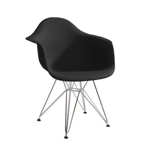 SCAUN NEGRU DIN POLIPROPILENA DAR SILVER STIL MODERN B2
