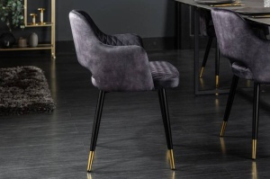 SCAUN, PARIS DE CULOARE GRI INCHIS DIN CATIFEA, COD 40571, ASPECT INDUSTRIAL - Img 4