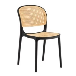 SCAUN PENTRU CAFENEA/RESTAURANT, NEGRU/BEJ, DIN PLASTIC DUR, ARTIM GROUP SELECTION