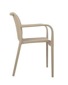 SCAUN PENTRU EXTERIOR/INTERIOR STRIPS, BEJ, DIN POLIPROPILENA, STIL MODERN MINIMALIST - Img 2