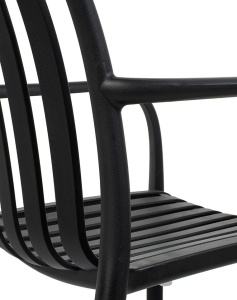 SCAUN PENTRU EXTERIOR/INTERIOR STRIPS, NEGRU, DIN POLIPROPILENA, STIL MODERN MINIMALIST - Img 4
