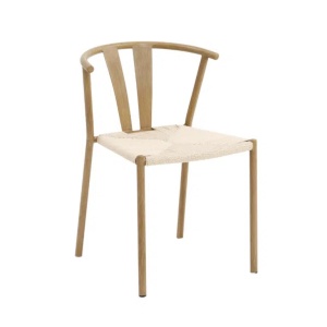 SCAUN PENTRU RESTAURANT, CAFENEA, DIN MATERIAL TEXTIL SI METAL, NATUR, STIVUIBIL - Img 3