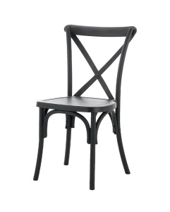 SCAUN PENTRU SALI DE EVENIMENTE POLYWOOD CU SPATAR INCRUCISAT NEGRU , CONFECTIONAT DIN POLIPROPILENA