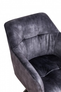SCAUN PIVOTANT, LOFT 61X81 CM, COD 40254, DIN CATIFEA GRI SI CADRUL DE LEMN - Img 5