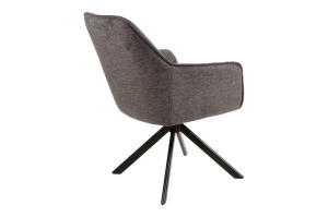SCAUN PIVOTANT NOTTI, GRI 18/NEGRU MAT, TAPITERIE DIN STOFA BREGO SI PICIOARE DIN METAL, STIL MODERN - Img 2