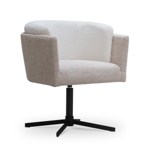 SCAUN PIVOTANT OLIMP CROSS, BEJ/NEGRU, CONFECTIONAT DIN TAPITERIE DIN TEXTIL, SPUMA SI PICIOARE DIN METAL, STIL MODERN