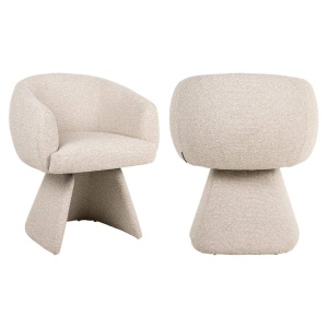 SCAUN ROTATIV 180 DE GRADE, QUIRIRO BISCOTTI, 214145, CONFECTIONAT DIN POLIESTER, METAL SI SPUMA, BEJ, STIL MODERN