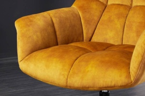 SCAUN ROTATIV 360°, PAPILLON 80/90CM, CATIFEA GALBENA SI METAL, DESIGN INDUSTRIAL - Img 4