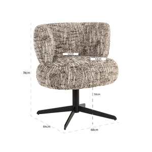 SCAUN ROTATIV ALEXIS BROWN OMARA, S4779, CONFECTIONAT DIN METAL, SPUMA SI 100% POLIESTER, RICHMOND INTERIORS - Img 3