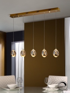 SCHULLER, LUSTRA/PLAFONIERA ROCIO, 96 CM, AURIU/SAMPANIE, DIN STICLA SI METAL, STIL MODERN
