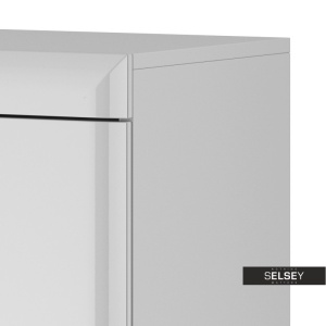 SERVANTA ELEGANTA LIVING CU 4 USI DIN PLACI LAMINATE SI MDF IN DESIGN SCANDINAV DE CULOARE ALBA - Img 2