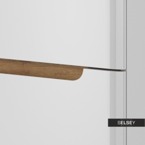 SERVANTA ELEGANTA LIVING CU 4 USI DIN PLACI LAMINATE SI MDF IN DESIGN SCANDINAV DE CULOARE ALBA - Img 4