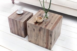 SET 2 MASUTE DIN LEMN MASIV COLUMNA 37288 STIL VINTAGE