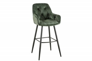 SET 2 SCAUNE DE BAR, MILANO, DIN CATIFEA VERDE SI METAL, COD 41960, DESIGN MODERN - Img 5