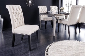 SET 2 SCAUNE DINING, CASTLE DELUXE, DIN LEMN SI MATERIAL DE CULOARE BEJ, DESIGN BAROC, ARTIM GROUP - Img 3
