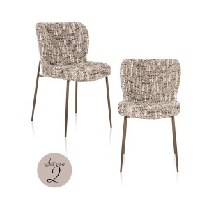 SET 2 SCAUNE DINING ODARBY, REALIZAT DIN METAL SI TEXTIL, CULOARE MARO, DESIGN DEOSEBIT, RICHMOND INTERIORS
