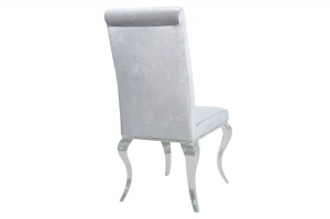 SET 2 SCAUNE, ELEGANT, BAROCK, COD 37906 GRI/ ARGINTIU, DIN METAL SI TEXTIL - Img 3