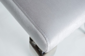 SET 2 SCAUNE, ELEGANT, BAROCK, COD 37906 GRI/ ARGINTIU, DIN METAL SI TEXTIL - Img 5