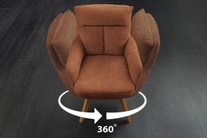 SET 2 SCAUNE ROTATIVE, BIG GEORGE, TEXTIL CHENILLE SI LEMN, CULOARE MARO, ARTIM GROUP SELECTION