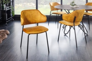 SET 2 SCAUNE, TRACY , DIN CATIFEA GALBEN/MUSTAR SI PICIOARE NEGRE, COD 43153, DESIGN INDUSTRIAL - Img 7