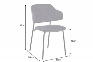 SET 2 SCAUNE TRACY , DIN CATIFEA GRI SI PICIOARE NEGRE, COD 43151, DESIGN INDUSTRIAL - Img 6