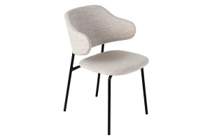 SET 2 SCAUNE TRACY , DIN MATERIAL BUCLE GRI SI PICIOARE NEGRE, DESIGN INDUSTRIAL - Img 4