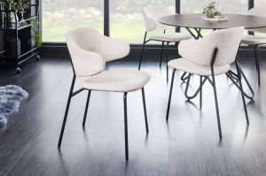 SET 2 SCAUNE TRACY , DIN MATERIAL PLUS ALB SI PICIOARE NEGRE, COD 43147, DESIGN INDUSTRIAL - Img 2