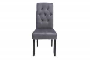 SET 2 SCAUNE, VALENTINO, TAPITAT IN CATIFEA GRI/NEGRU, DESIGN CLASIC, ARTIM GROUP SELECTION - Img 3