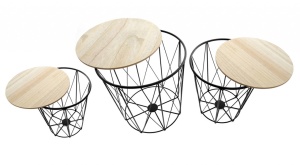 SET 3 MASUTE DE CAFEA TUI DIN METAL SI LEMN - Img 2
