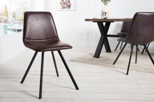 SET 4 SCAUNE, AMSTERDAM, PIELE ECO, MARO, DESIGN RETRO VINTAGE